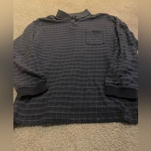 Vintage Van Heusen navy long sleeve pocket polo